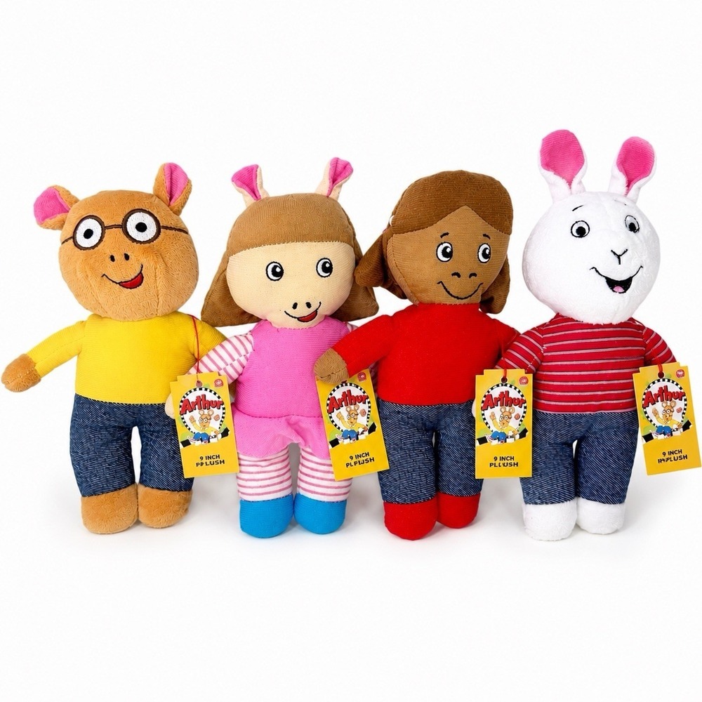 Arthur PBS Kids Plush Lot of 4 Arthur DW Francine Buster 9" Stuffed Animals NWT
